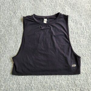 Marika Active Sport Black Crop Top with Mesh, Size Small